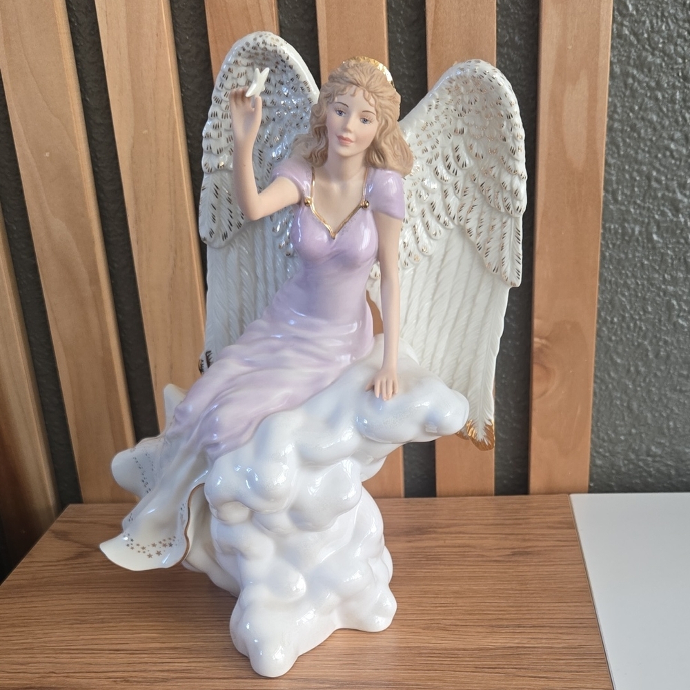 Lenox Angel Figurine with Purple Dress and Gold Accents